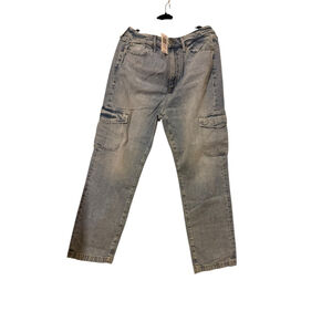 Women's Torrid Light Blue Straight Leg Cargo Jeans Size 14